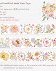 Pre-cut Floral Finch Wide Washi/PET Tape | The Washi Tape Shop. Beautiful Washi and Decorative Tape For Bullet Journals, Gift Wrapping, Planner Decoration and DIY Projects