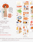 Pre-cut Dinner Time Wide Washi/PET Tape | The Washi Tape Shop. Beautiful Washi and Decorative Tape For Bullet Journals, Gift Wrapping, Planner Decoration and DIY Projects