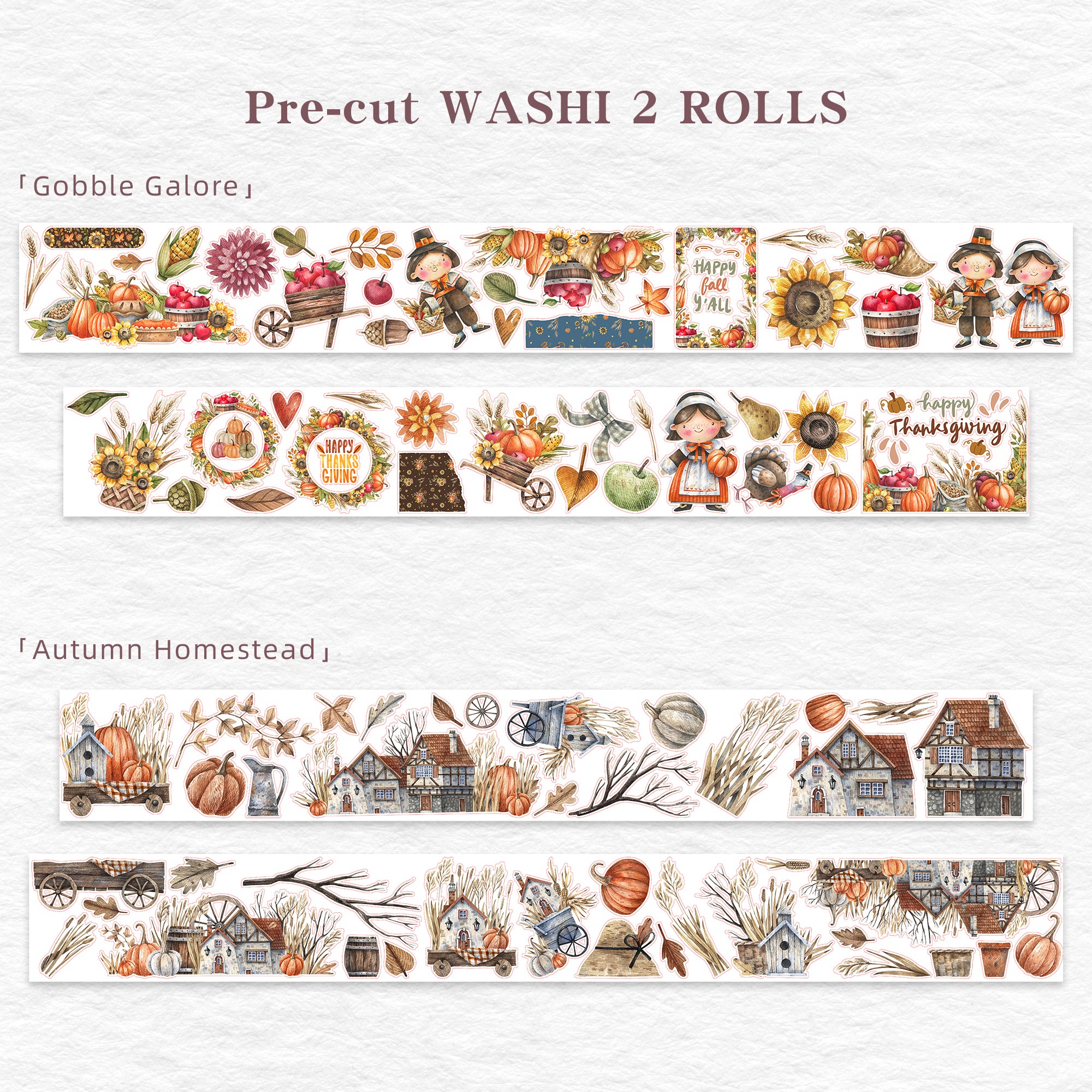 Pre-cut Autumn Homestead Bundle | The Washi Tape Shop. Beautiful Washi and Decorative Tape For Bullet Journals, Gift Wrapping, Planner Decoration and DIY Projects