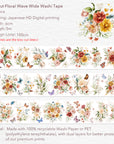 Pre-cut Floral Wave Wide Washi/PET Tape | The Washi Tape Shop. Beautiful Washi and Decorative Tape For Bullet Journals, Gift Wrapping, Planner Decoration and DIY Projects