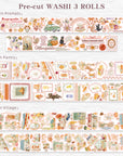 Pre-cut Autumn Village Washi/PET Bundle (Seashell Gilded)