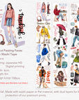 Pre-cut Passing Faces Wide Washi/PET Tape