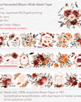 Pre-cut Harvested Bloom Wide Washi/PET Tape | The Washi Tape Shop. Beautiful Washi and Decorative Tape For Bullet Journals, Gift Wrapping, Planner Decoration and DIY Projects