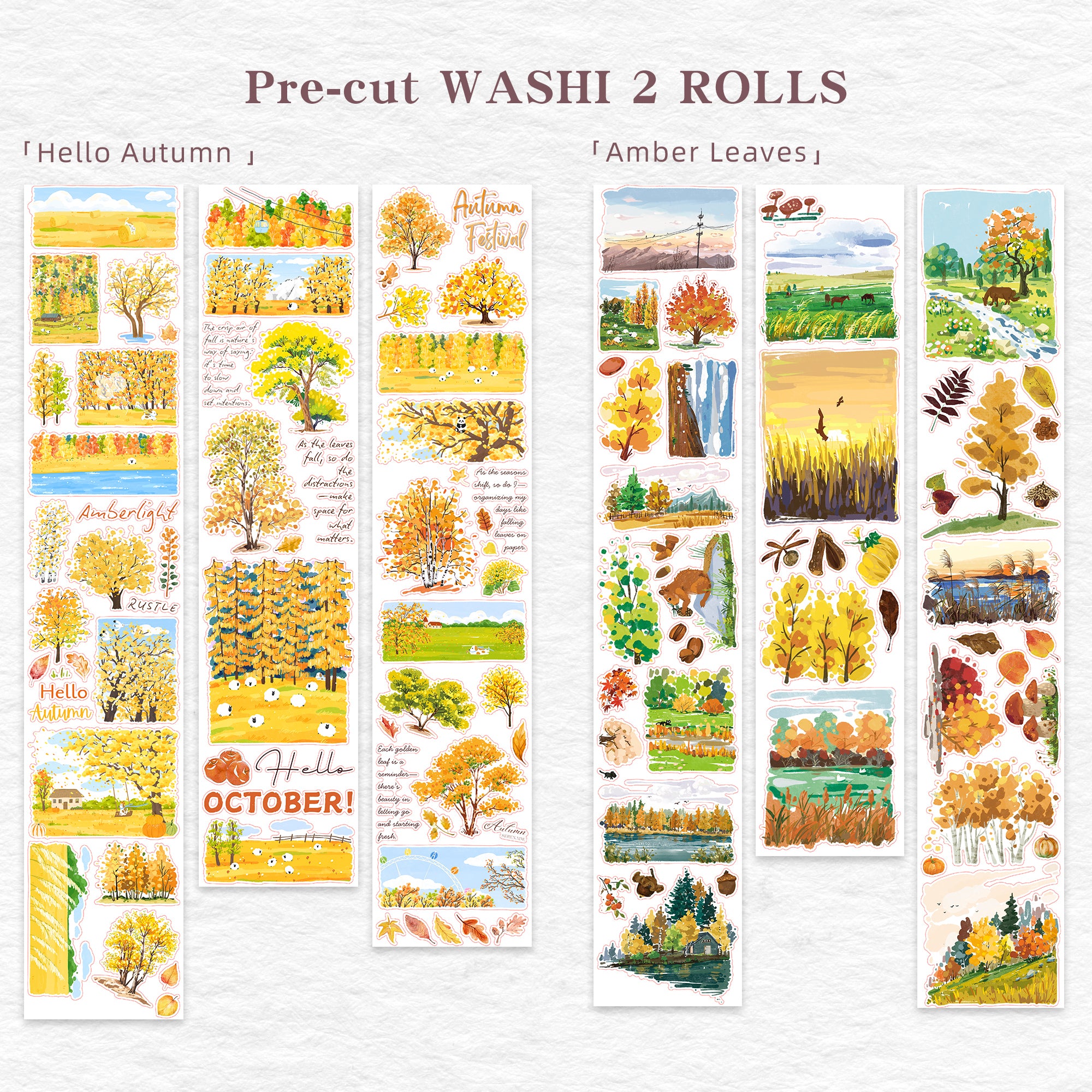 Pre-cut Hello Autumn Bundle | The Washi Tape Shop. Beautiful Washi and Decorative Tape For Bullet Journals, Gift Wrapping, Planner Decoration and DIY Projects