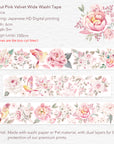 Pre-cut Pink Velvet Wide Washi/PET Tape | The Washi Tape Shop. Beautiful Washi and Decorative Tape For Bullet Journals, Gift Wrapping, Planner Decoration and DIY Projects