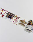 Pre-cut Yuletide Village Wide Washi/PET Tape (Seashell Gilded)