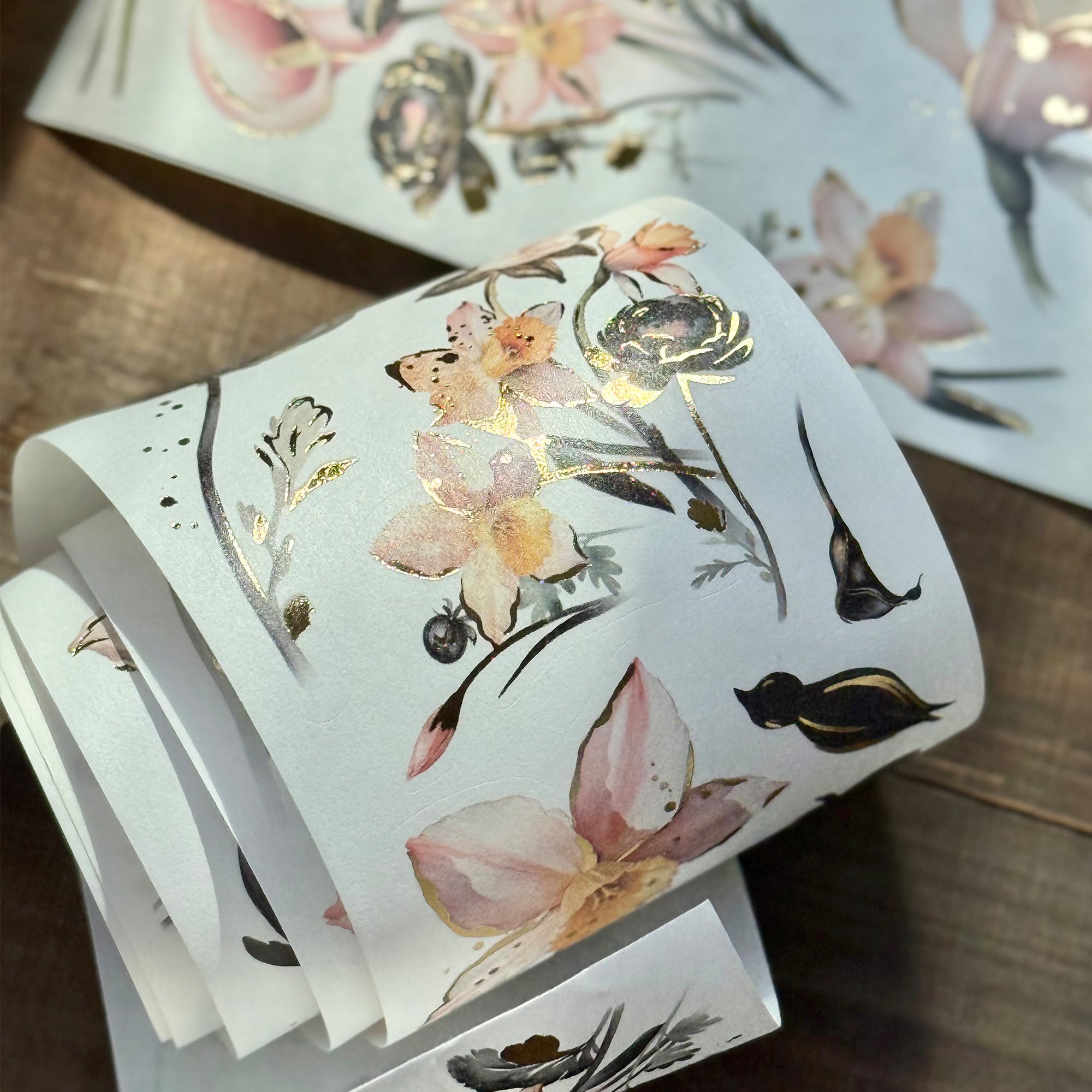 Auric Rose Washi Tape Sticker Set (GILDED) | The Washi Tape Shop. Beautiful Washi and Decorative Tape For Bullet Journals, Gift Wrapping, Planner Decoration and DIY Projects