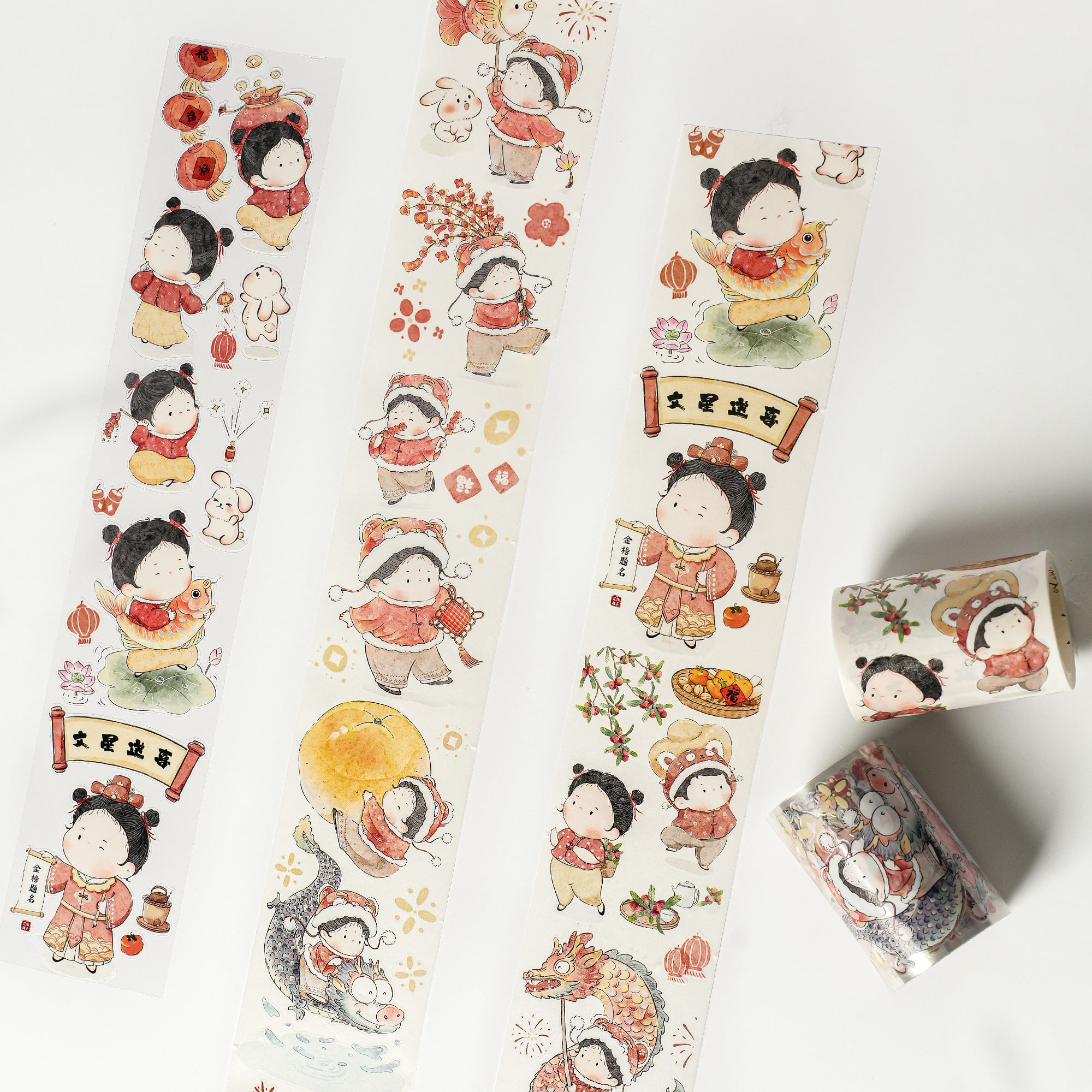テープ・マスキングテープ WT Lunar New Year PET Pre-cut Lunar New Year Wide Washi/PET Tape | The Washi Tape Shop