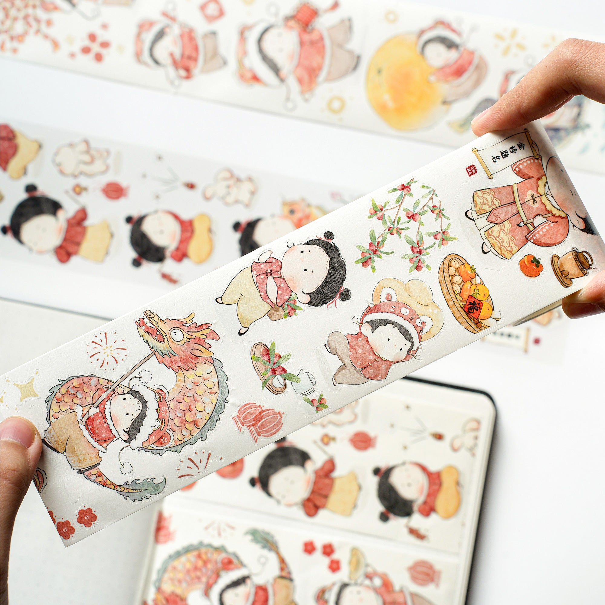テープ・マスキングテープ WT Lunar New Year PET Pre-cut Lunar New Year Wide Washi/PET Tape | The Washi Tape Shop
