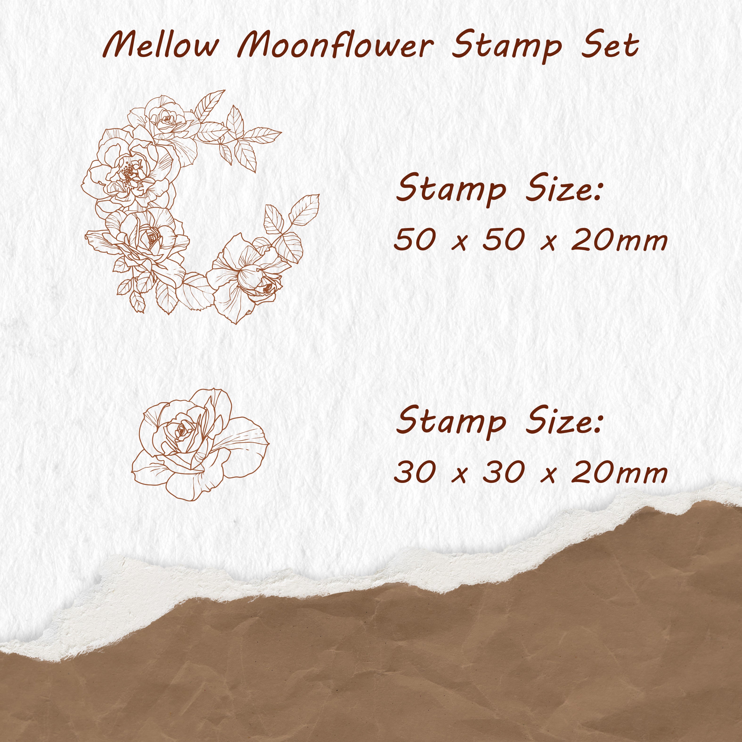 Mellow Moonflower Stamp Set | The Washi Tape Shop. Beautiful Washi and Decorative Tape For Bullet Journals, Gift Wrapping, Planner Decoration and DIY Projects