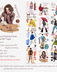 Pre-cut Passing Faces Wide Washi/PET Tape