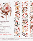 Pre-cut Rose Sonata Wide Washi/PET Tape | The Washi Tape Shop. Beautiful Washi and Decorative Tape For Bullet Journals, Gift Wrapping, Planner Decoration and DIY Projects