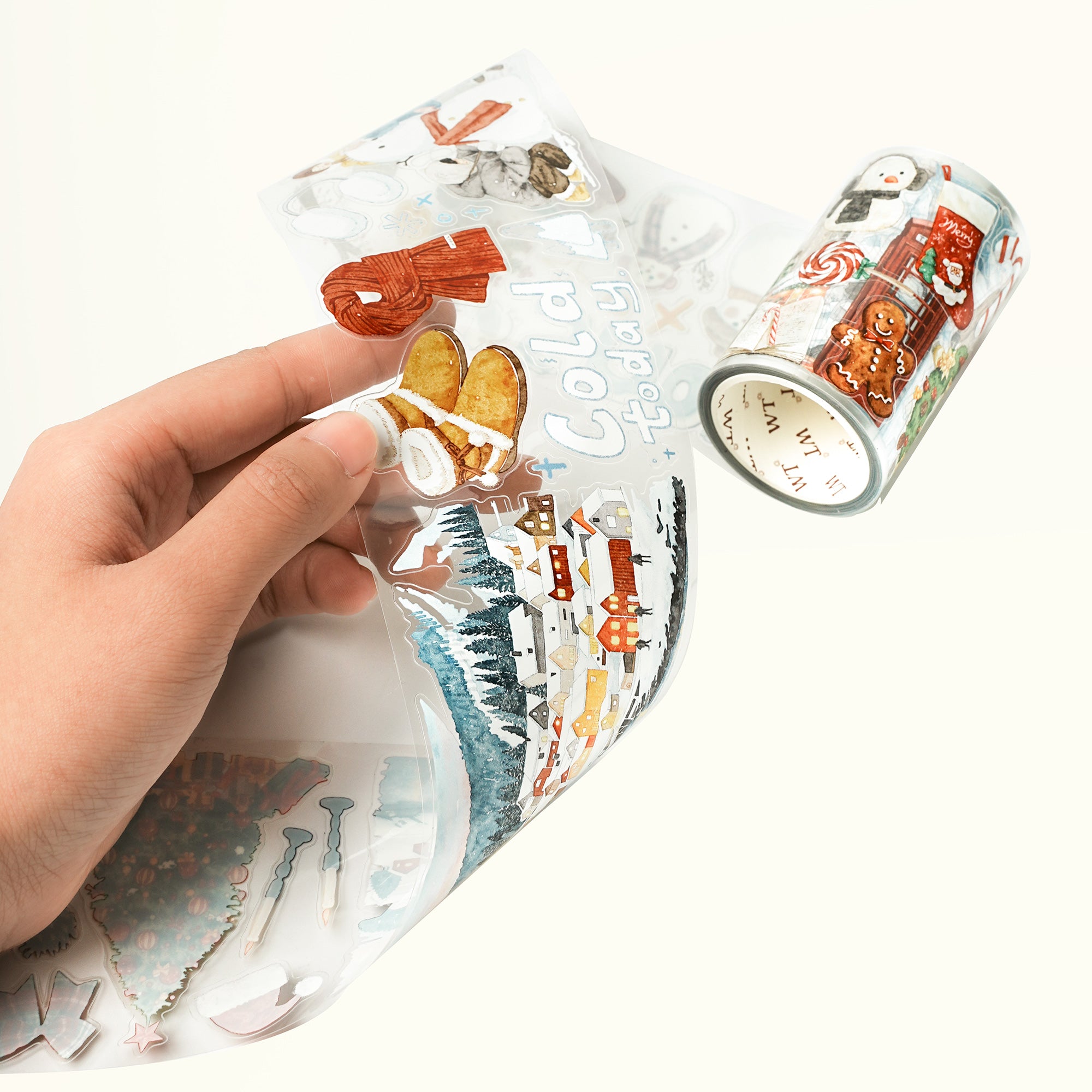 Pre-cut Winter's Whisper Wide Washi/PET Tape