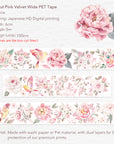 Pre-cut Pink Velvet Wide Washi/PET Tape | The Washi Tape Shop. Beautiful Washi and Decorative Tape For Bullet Journals, Gift Wrapping, Planner Decoration and DIY Projects