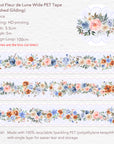 Pre-cut Fleur de Lune Wide PET Tape | The Washi Tape Shop. Beautiful Washi and Decorative Tape For Bullet Journals, Gift Wrapping, Planner Decoration and DIY Projects