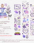 Pre-cut Purple Muse Wide Washi/PET Tape | The Washi Tape Shop. Beautiful Washi and Decorative Tape For Bullet Journals, Gift Wrapping, Planner Decoration and DIY Projects