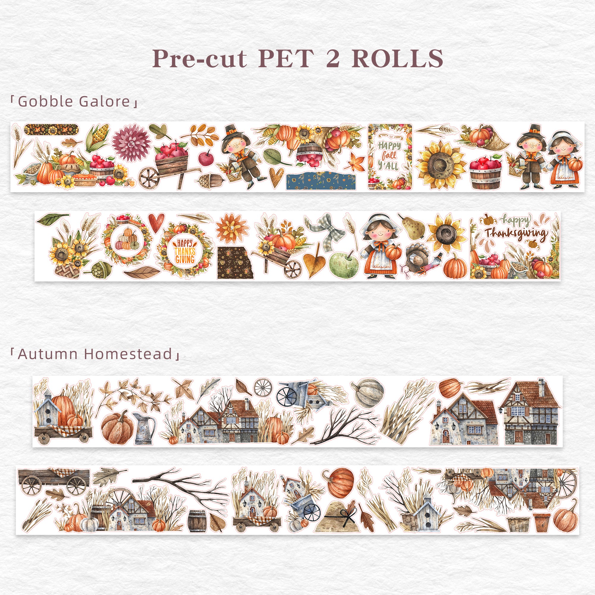 Pre-cut Autumn Homestead Bundle | The Washi Tape Shop. Beautiful Washi and Decorative Tape For Bullet Journals, Gift Wrapping, Planner Decoration and DIY Projects