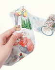 Pre-cut Snowy Strolls Wide Washi/PET Tape