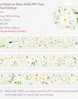 Pre-cut Petals en Blanc Wide PET Tape | The Washi Tape Shop. Beautiful Washi and Decorative Tape For Bullet Journals, Gift Wrapping, Planner Decoration and DIY Projects