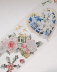 Pre-cut Holly Bloom Wide Washi/PET Tape (Seashell Gilded)
