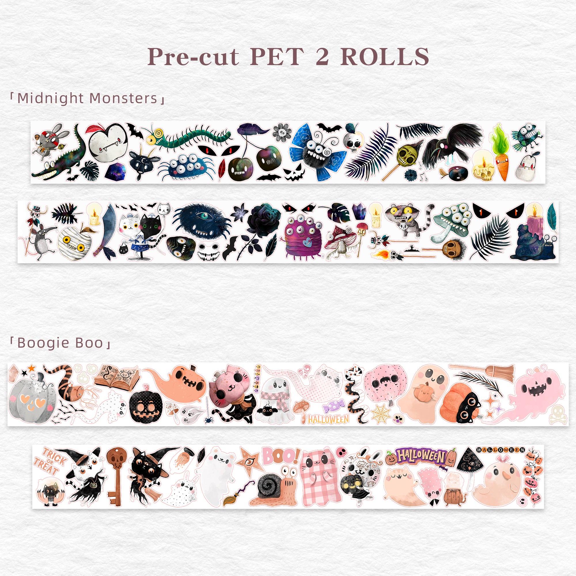 Pre-cut Midnight Monsters Bundle | The Washi Tape Shop. Beautiful Washi and Decorative Tape For Bullet Journals, Gift Wrapping, Planner Decoration and DIY Projects