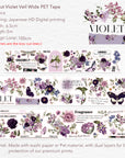 Pre-cut Violet Veil Wide Washi/PET Tape | The Washi Tape Shop. Beautiful Washi and Decorative Tape For Bullet Journals, Gift Wrapping, Planner Decoration and DIY Projects