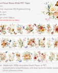 Pre-cut Floral Wave Wide Washi/PET Tape | The Washi Tape Shop. Beautiful Washi and Decorative Tape For Bullet Journals, Gift Wrapping, Planner Decoration and DIY Projects