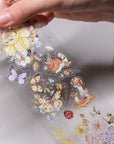 Pre-cut Golden Harvest Wide Washi/PET Tape (Seashell Gilded)