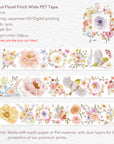 Pre-cut Floral Finch Wide Washi/PET Tape | The Washi Tape Shop. Beautiful Washi and Decorative Tape For Bullet Journals, Gift Wrapping, Planner Decoration and DIY Projects