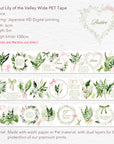 Lily of the Valley Wide Washi/PET Tape | The Washi Tape Shop. Beautiful Washi and Decorative Tape For Bullet Journals, Gift Wrapping, Planner Decoration and DIY Projects