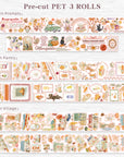 Pre-cut Autumn Village Washi/PET Bundle (Seashell Gilded)
