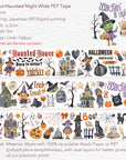 Pre-cut Haunted Night Wide Washi/PET Tape