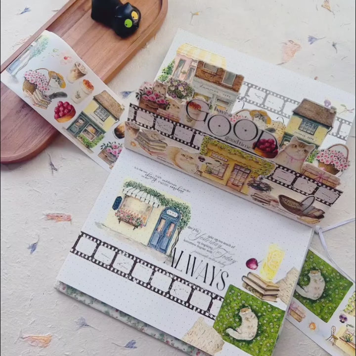 カナダWT Pre-cut Summer Café PET Pre-cut Summer Café Wide Washi/PET Tape | The Washi Tape Shop