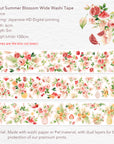 Pre-cut Summer Blossom Wide Washi/PET Tape | The Washi Tape Shop. Beautiful Washi and Decorative Tape For Bullet Journals, Gift Wrapping, Planner Decoration and DIY Projects