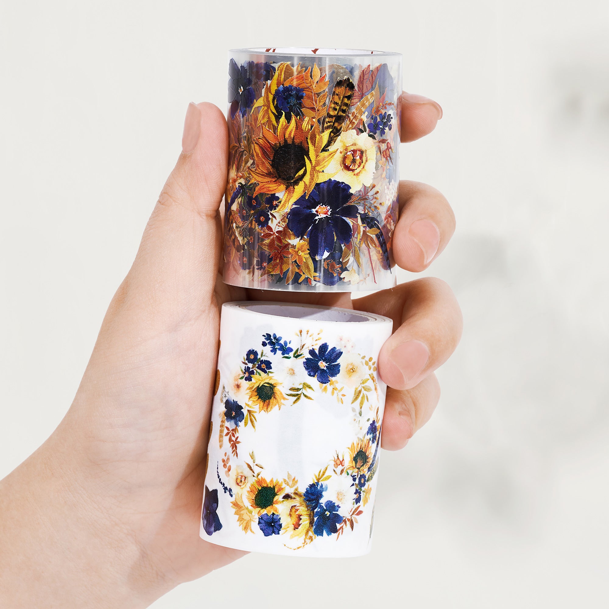 Sunflower & Navy Wide Washi / PET Tape | The Washi Tape Shop. Beautiful Washi and Decorative Tape For Bullet Journals, Gift Wrapping, Planner Decoration and DIY Projects