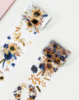 Sunflower & Navy Wide Washi / PET Tape | The Washi Tape Shop. Beautiful Washi and Decorative Tape For Bullet Journals, Gift Wrapping, Planner Decoration and DIY Projects