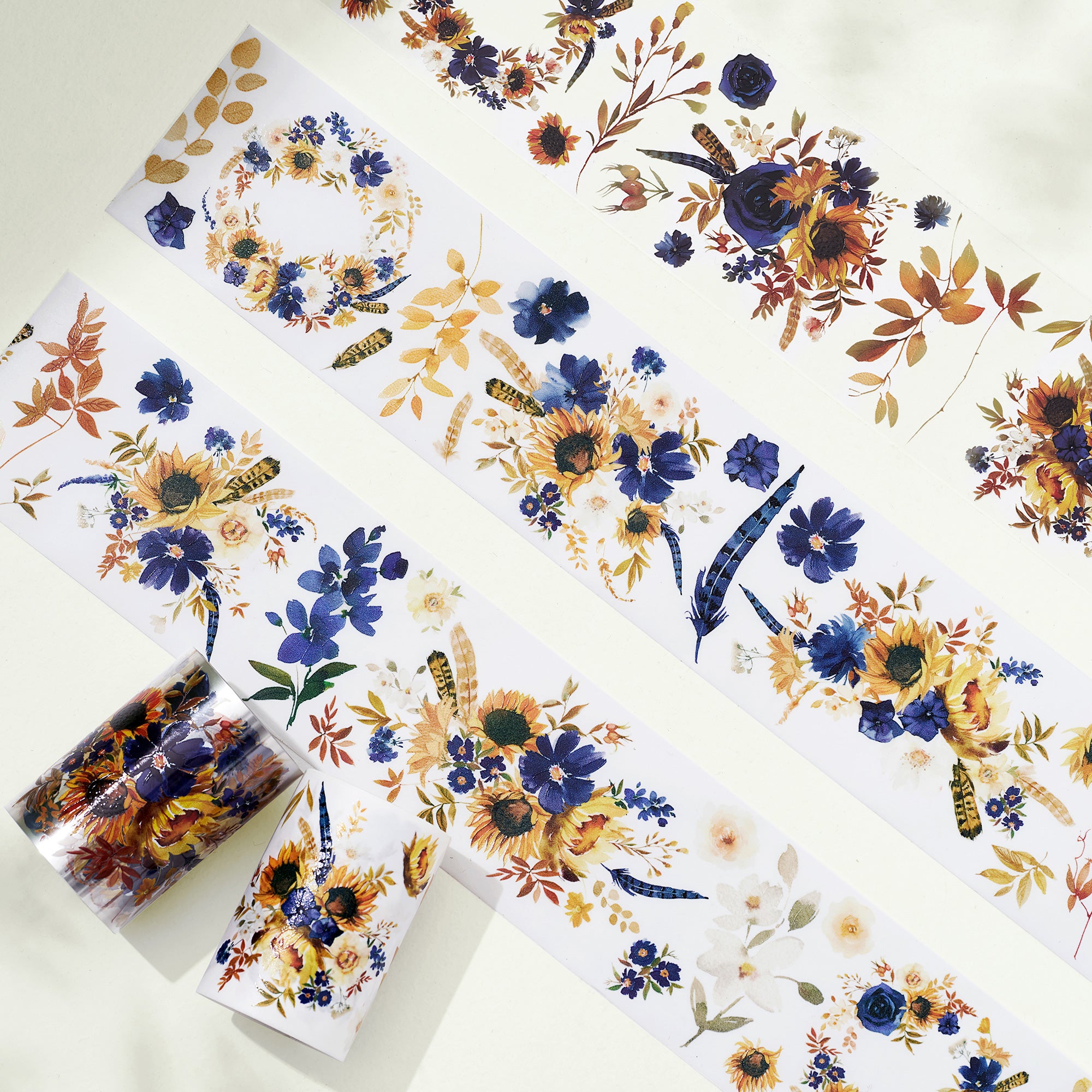 Sunflower &amp; Navy Wide Washi / PET Tape | The Washi Tape Shop. Beautiful Washi and Decorative Tape For Bullet Journals, Gift Wrapping, Planner Decoration and DIY Projects