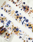 Sunflower & Navy Wide Washi / PET Tape | The Washi Tape Shop. Beautiful Washi and Decorative Tape For Bullet Journals, Gift Wrapping, Planner Decoration and DIY Projects