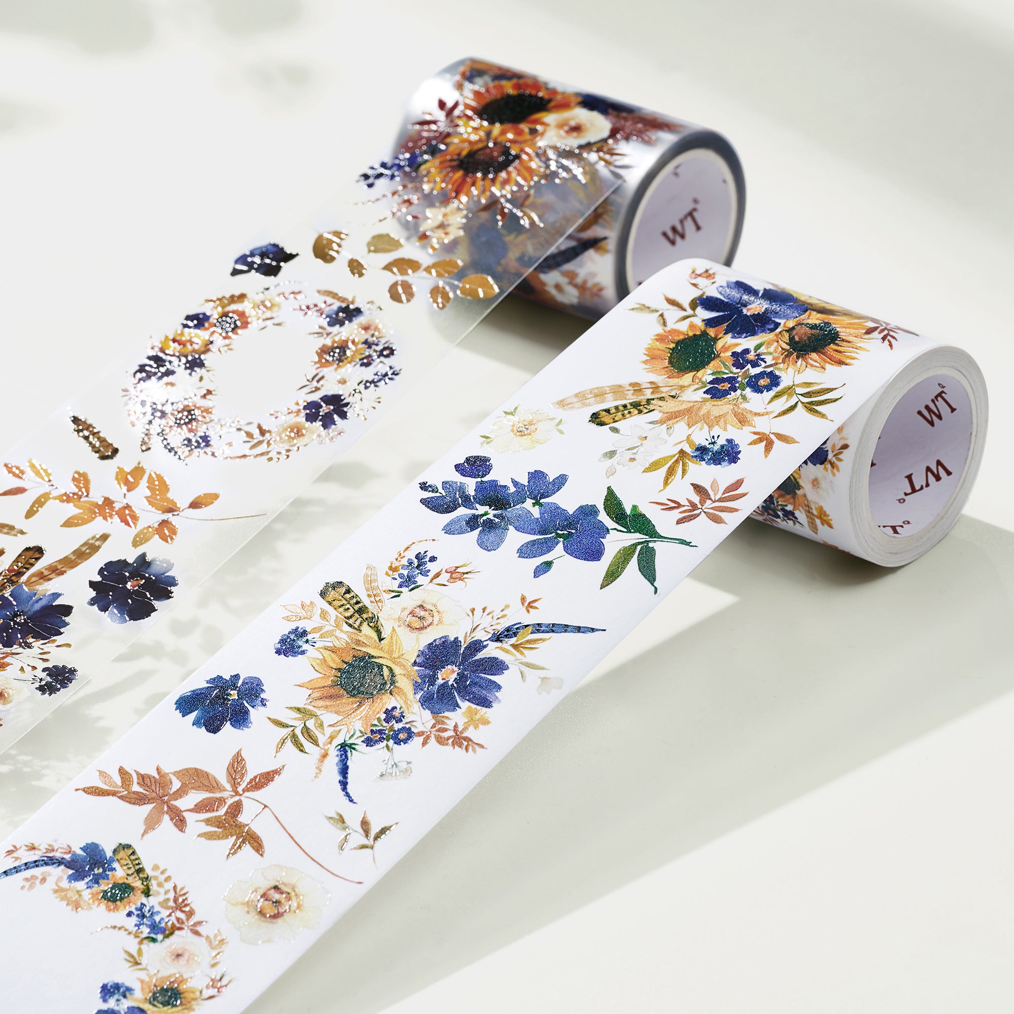 Sunflower & Navy Wide Washi / PET Tape | The Washi Tape Shop. Beautiful Washi and Decorative Tape For Bullet Journals, Gift Wrapping, Planner Decoration and DIY Projects