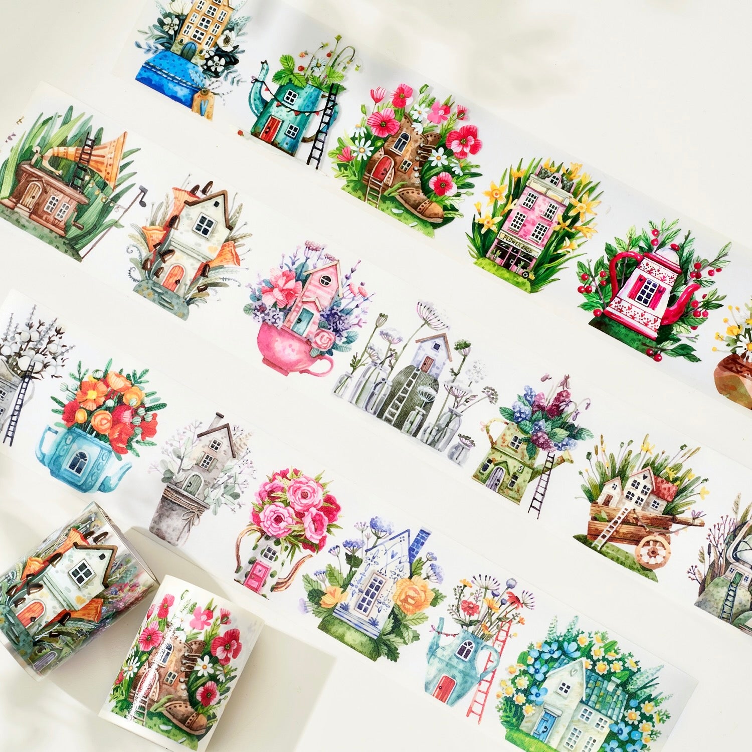 Forest Houses Wide Washi / PET Tape | The Washi Tape Shop. Beautiful Washi and Decorative Tape For Bullet Journals, Gift Wrapping, Planner Decoration and DIY Projects