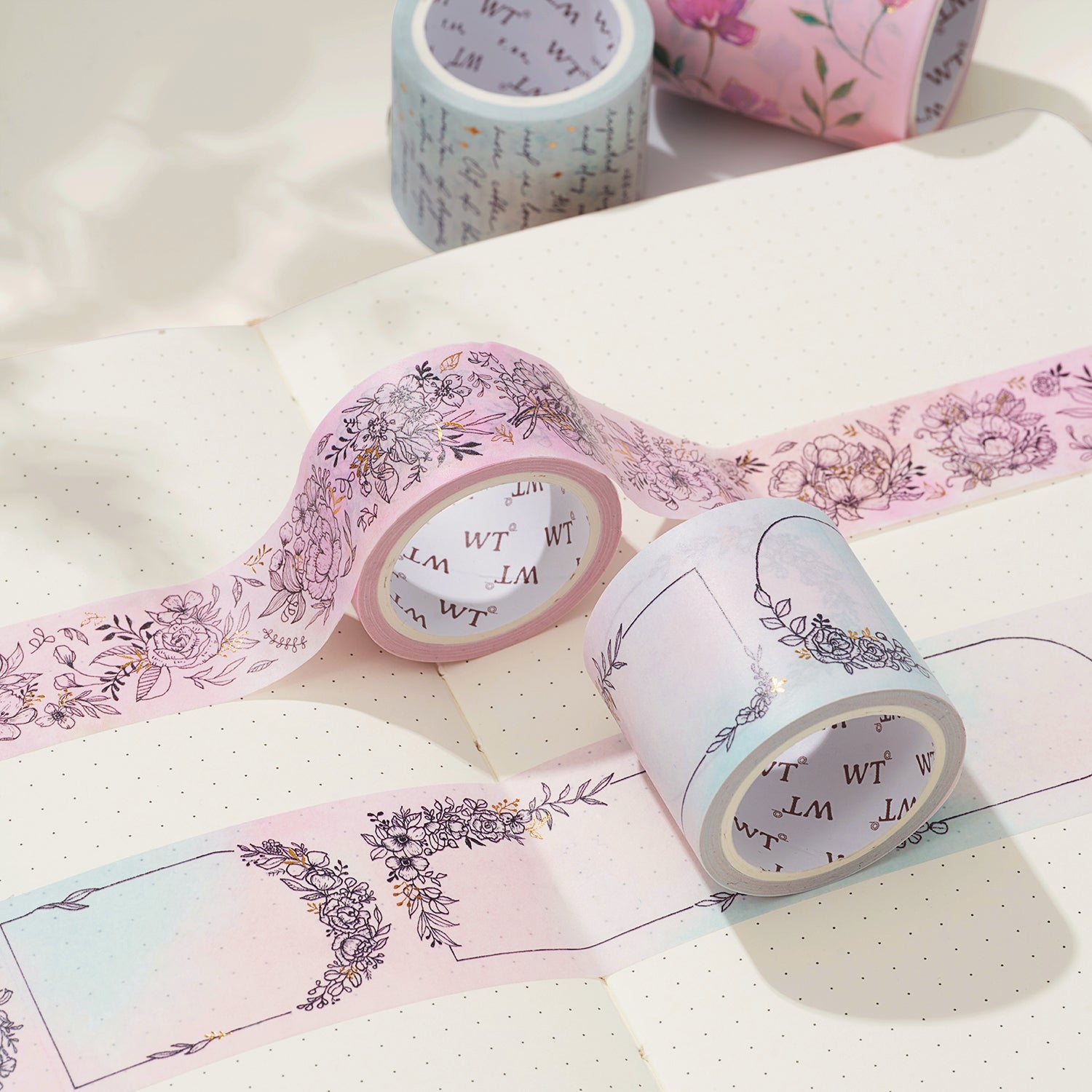 Elegant Floral Pastel Washi Tape