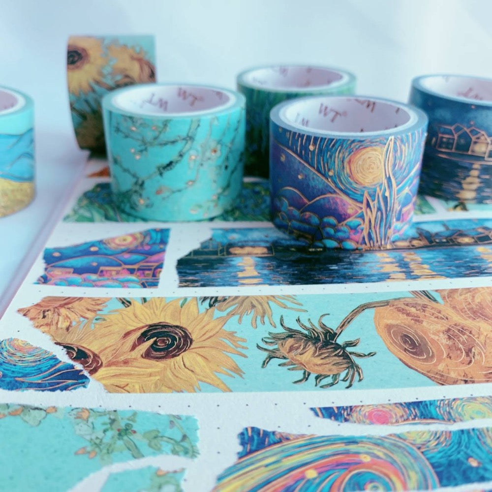 Vintage Watercolor Washi Tape Van Gogh Decorative Tape Set - Temu