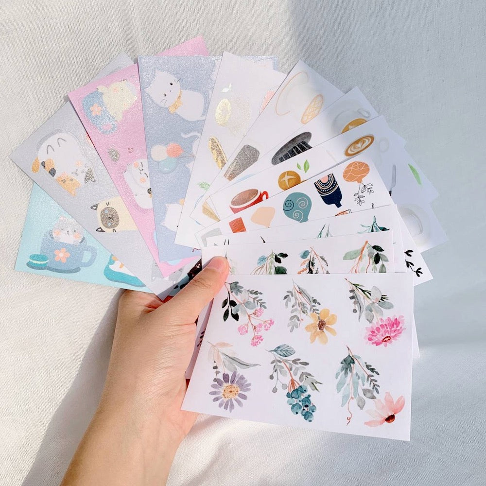 Floral Charm Washi Paper Sticker Set - The Washi Tape Shop