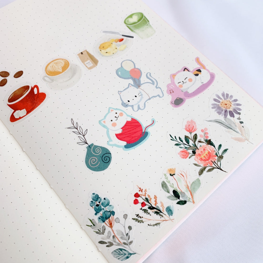Floral Charm Washi Paper Sticker Set - The Washi Tape Shop