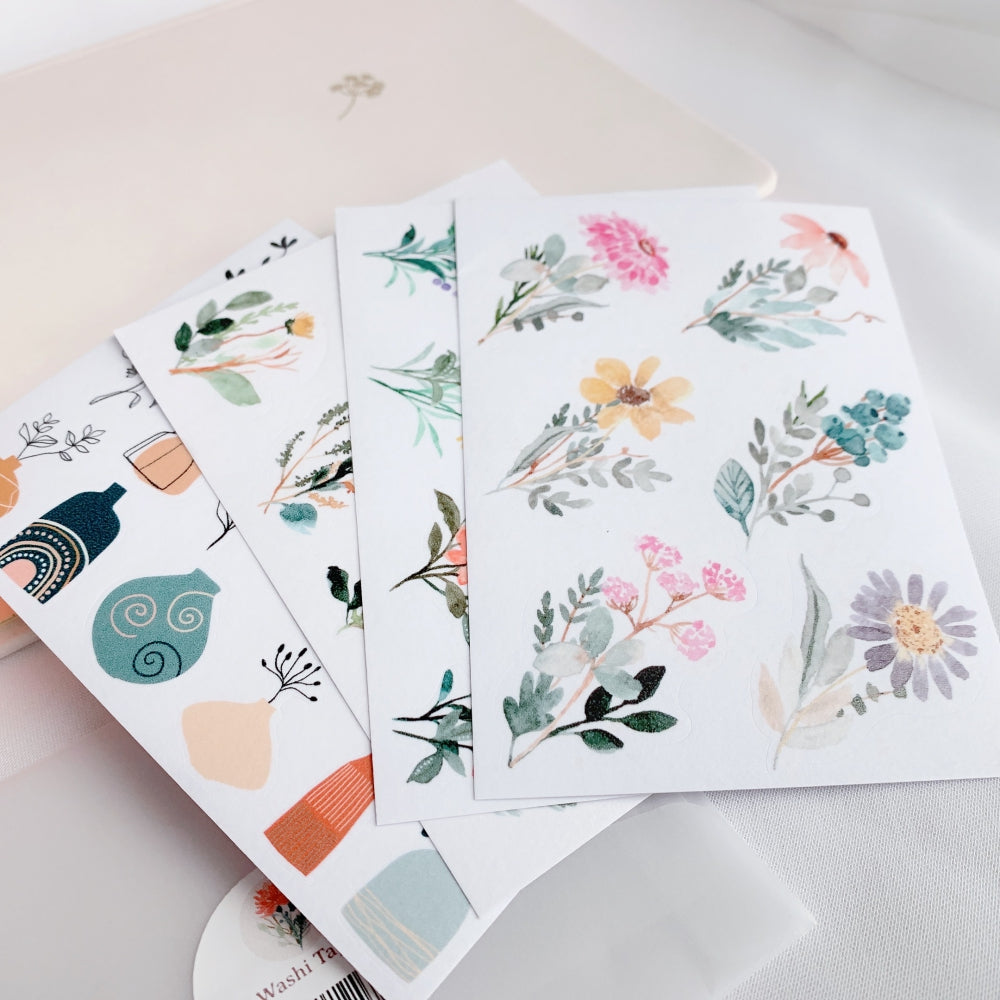 Floral Charm Washi Paper Sticker Set