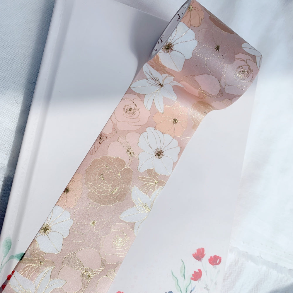 Champagne Floral Wide Washi Tape - The Washi Tape Shop
