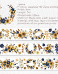 Sunflower & Navy Wide Washi / PET Tape | The Washi Tape Shop. Beautiful Washi and Decorative Tape For Bullet Journals, Gift Wrapping, Planner Decoration and DIY Projects