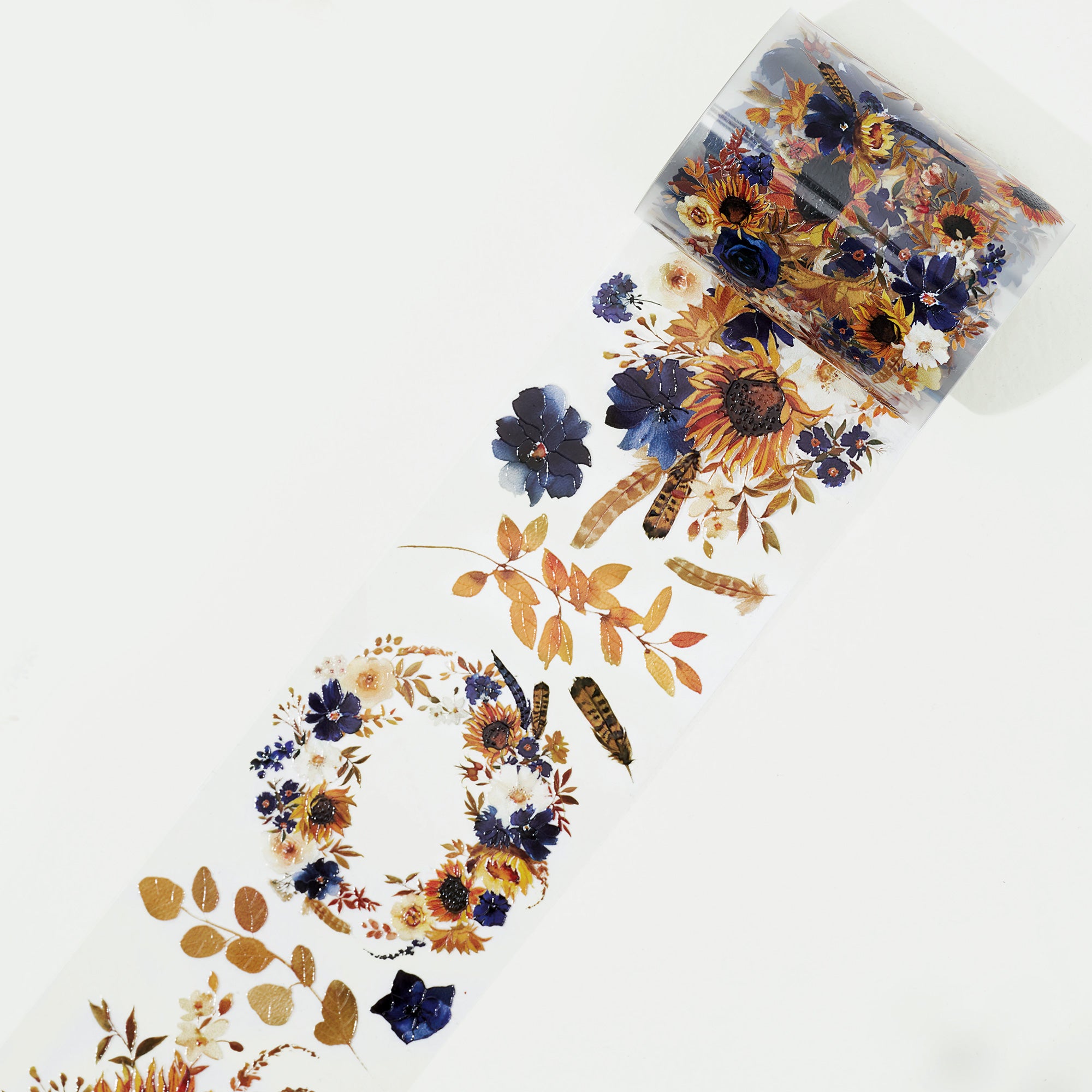 Sunflower & Navy Wide Washi / PET Tape | The Washi Tape Shop. Beautiful Washi and Decorative Tape For Bullet Journals, Gift Wrapping, Planner Decoration and DIY Projects