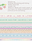 20 piece Summer Slim Washi Tape Set | The Washi Tape Shop. Beautiful Washi and Decorative Tape For Bullet Journals, Gift Wrapping, Planner Decoration and DIY Projects