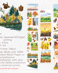 Pre-cut Amber Leaves Wide Washi/PET Tape